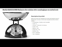 Nedis retro keukenweegschaal kasc110bk