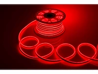 Neon led strip 50m – 8w/m – rood – ip65 waterdicht – gebruik binnen/buiten (x2) - afbeelding 1 van  4