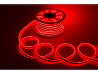 Neon led strip 50m – 8w/m – rood – ip65 waterdicht – gebruik binnen/buiten - afbeelding 1 van  4