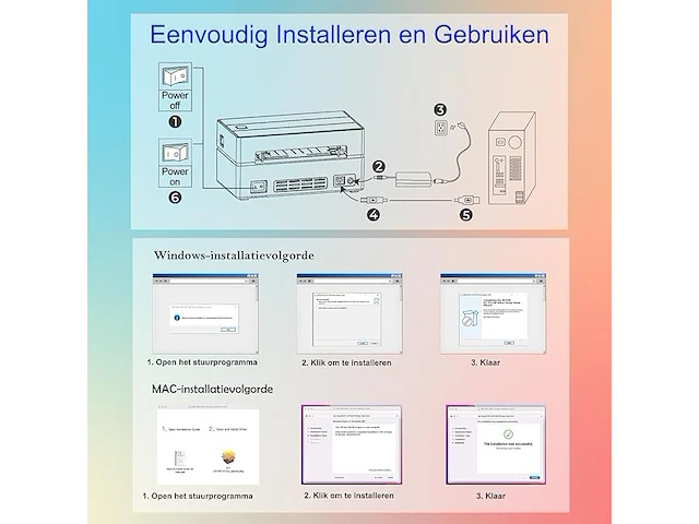Netum desktop thermische labelmaker - afbeelding 3 van  3