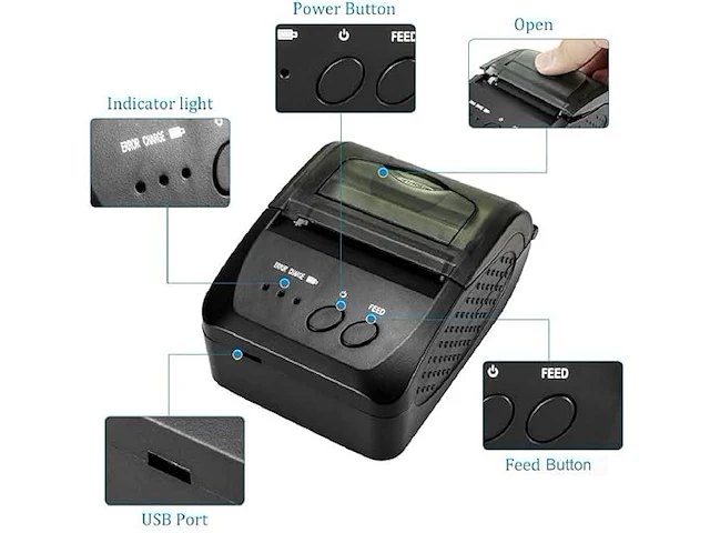 Netum draadloze bluetooth-bonprinter - afbeelding 2 van  4