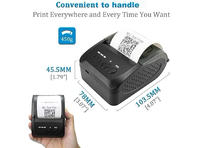 Netum draadloze bluetooth-bonprinter - afbeelding 4 van  4