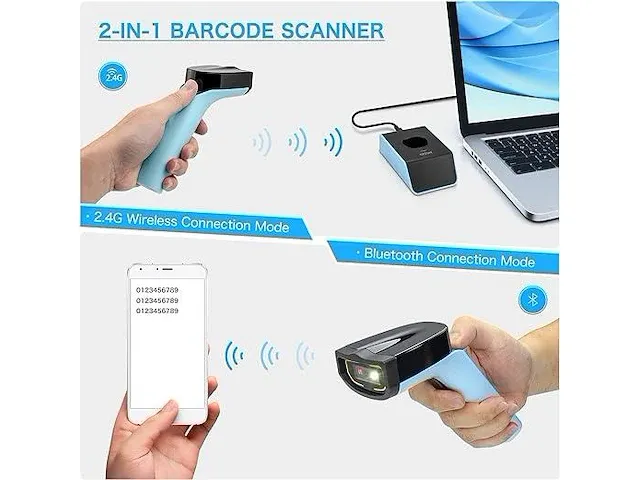 Netum ds7500 bluetooth draadloze 2d barcodescanner - afbeelding 4 van  4