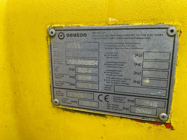 Neuson 1001 dumper, 2008 - afbeelding 8 van  9