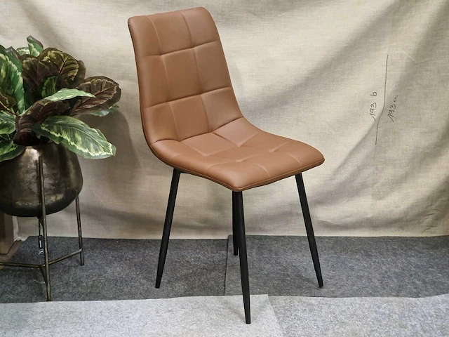 Nevada brown pu - dining chair (4x) - afbeelding 1 van  8