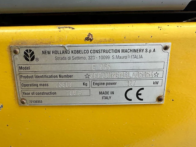 New holland kobelco - e265 - rupsgraafmachine - 2006 - afbeelding 47 van  52