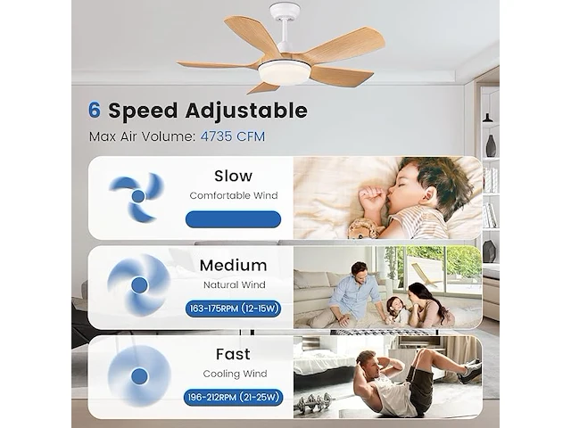 Newday plafondventilator (106 cm) - afbeelding 6 van  6