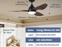 Newday plafondventilator (116cm) - afbeelding 2 van  7
