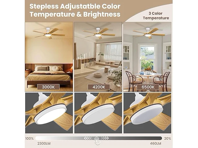 Newday plafondventilator (142 cm) - afbeelding 3 van  5