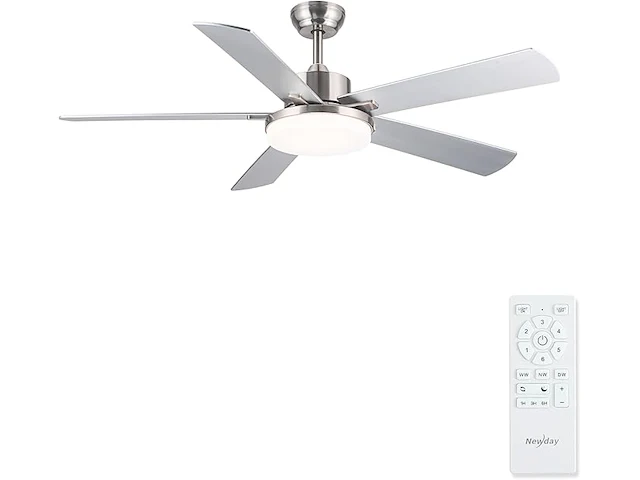 Newday zilveren plafondventilator (107cm) - afbeelding 1 van  5