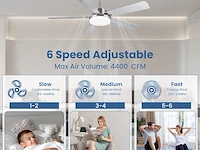 Newday zilveren plafondventilator (107cm) - afbeelding 4 van  5