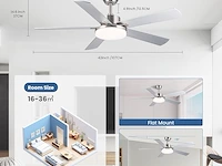 Newday zilveren plafondventilator (107cm) - afbeelding 5 van  5