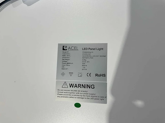 Nieuwe desktop led paneel set - 36w – 3250 lm, 4000k, 595x595 mm (108x) - afbeelding 6 van  9