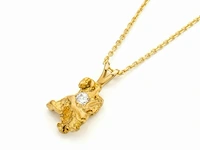 Nieuwe handmade diamond and gold nugget pendant necklace - afbeelding 5 van  7