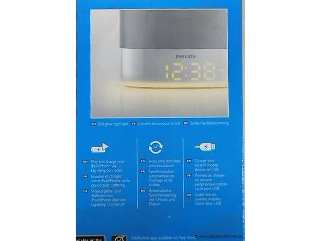 Nieuwe wekkerradio met iphone 5 docking philips, type ds1400 - afbeelding 2 van  2