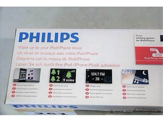 Nieuwe wekkerradio met ipod/iphone docking philips, type aj7041d - afbeelding 2 van  2