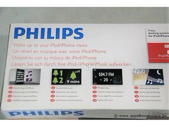 Nieuwe wekkerradio met ipod/iphone docking philips, type aj7041d - afbeelding 2 van  2