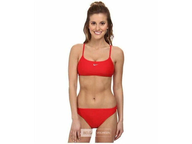 Nike swimming - dames bikiniset licht karmozijnrood size 8 - afbeelding 1 van  2