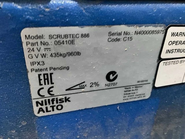 Nilfisk alto scrubtec 886 vloerreiniger - afbeelding 2 van  10