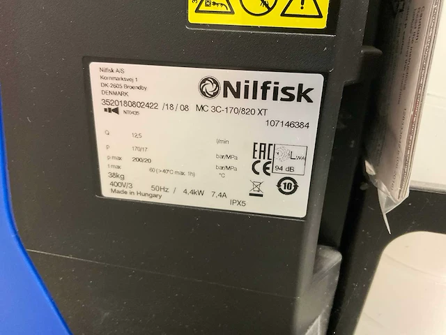 Nilfisk mc 3c hogedrukreiniger - afbeelding 9 van  10