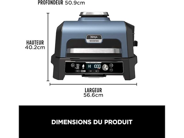 Ninja woodfire pro connect xl elektrische bbq grill & roker - afbeelding 5 van  10