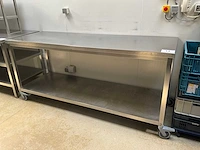 Nn verrijdbare rvs werktafel - afbeelding 1 van  4