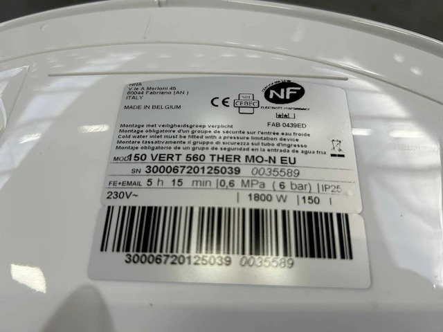 Nna - 150 vert - 150l elektrische boiler 1800w - afbeelding 6 van  10