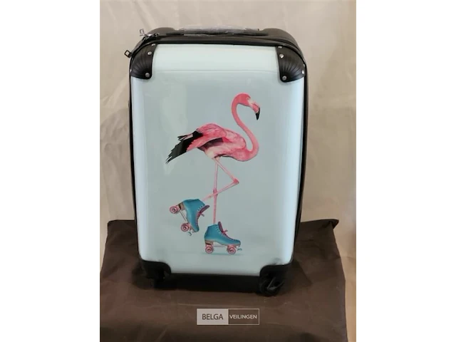 No boring suitcase flamingo 55x35x25 cm - afbeelding 1 van  3