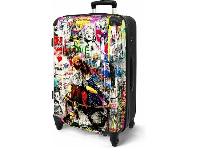 No boring suitcase graffiti 55x35x25 cm. - afbeelding 2 van  5