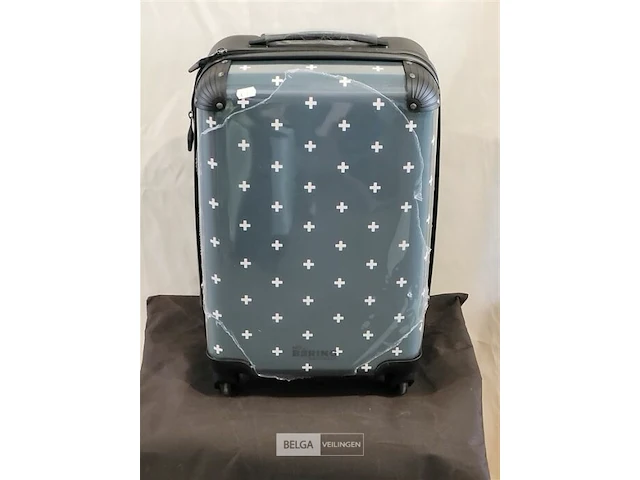 No boring suitcase groen met witte plusjes 55x35x25 cm - afbeelding 1 van  3