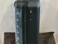 No boring suitcase groen met witte plusjes 55x35x25 cm - afbeelding 2 van  3