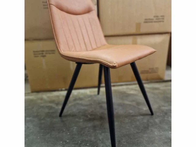 Noah cognac pu - dining chair (6x) - afbeelding 3 van  4
