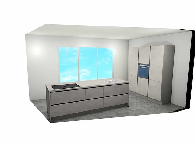 Nobilia - riva decor beton grijs eiland - afbeelding 15 van  19