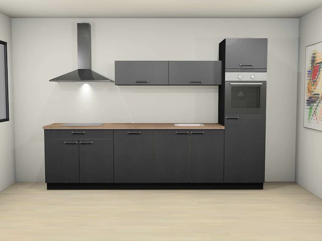 Nobilia - structura decor eiken nero - keukenopstelling - afbeelding 8 van  15