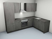 Nobilia hoek keuken decor zwart beton - afbeelding 1 van  12