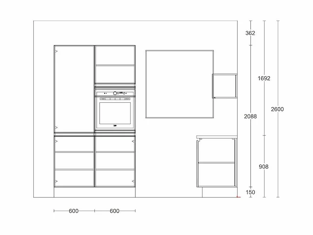 Nobilia stoneart steengrijs recht keuken - afbeelding 3 van  20