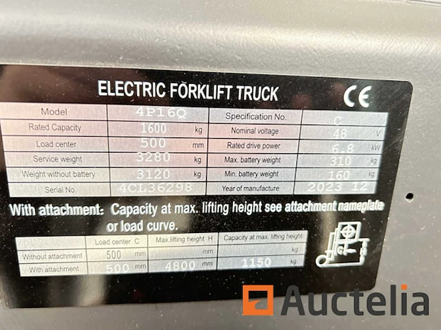 Noblelift fe4p16qc 2024 vorkheftruck 1.6t verstelbare lepels elektrisch - afbeelding 13 van  39