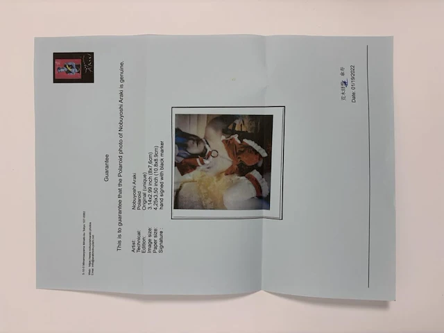 Nobuyoshi araki - originele polaroid - afbeelding 3 van  3