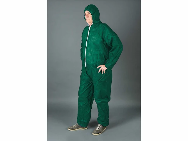 Non-woven overall + kap + rits - overall - afbeelding 1 van  2