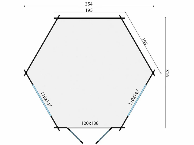 Nora - tuinhuis 34mm 3540x3160x2980mm - afbeelding 5 van  5