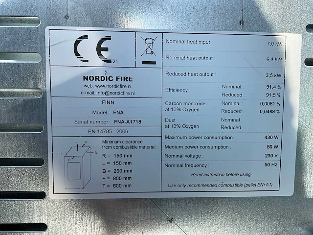 Nordic fire finn pelletkachel - afbeelding 8 van  9
