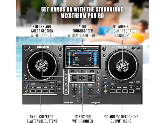 Numark mixstream pro go draagbare dj-controller - afbeelding 5 van  10