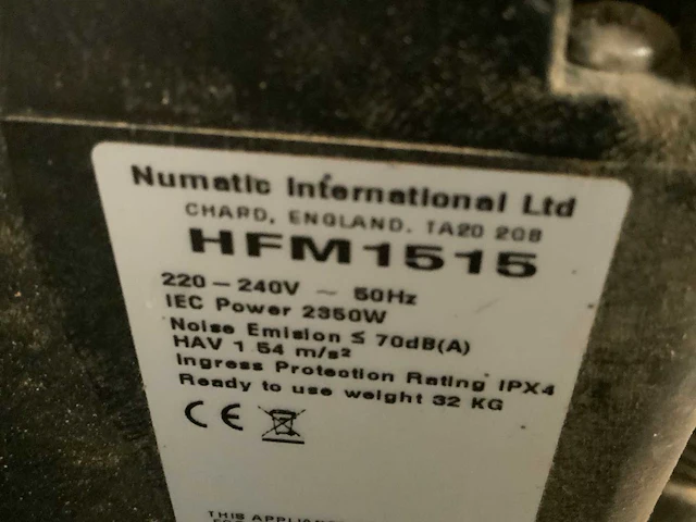 Numatic hfm1515 woodboy parket schuurmachine - afbeelding 7 van  7
