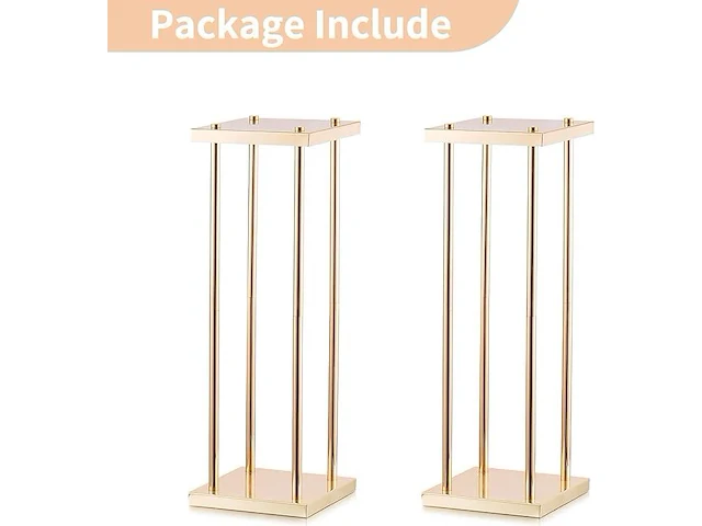 Nuptio gouden vaas voor bruiloft centerpieces - 2 stuks 60cm hoge metalen bloemenvazen - afbeelding 2 van  2