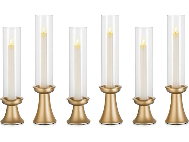 Nuptio orkaan kandelaar goud 6 stuks - afbeelding 1 van  5