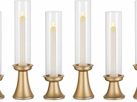 Nuptio orkaan kandelaar goud 6 stuks - afbeelding 1 van  5