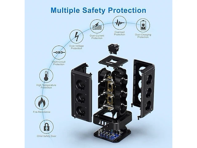 Nveeshox 12-voudig meervoudig stopcontact - afbeelding 2 van  4