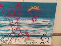 Ode aan kuifje – origineel schilderij van hannes d'haese - afbeelding 1 van  1