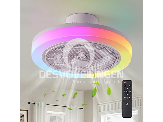 Oeriy plafondventilator met rgb-lamp - afbeelding 1 van  2