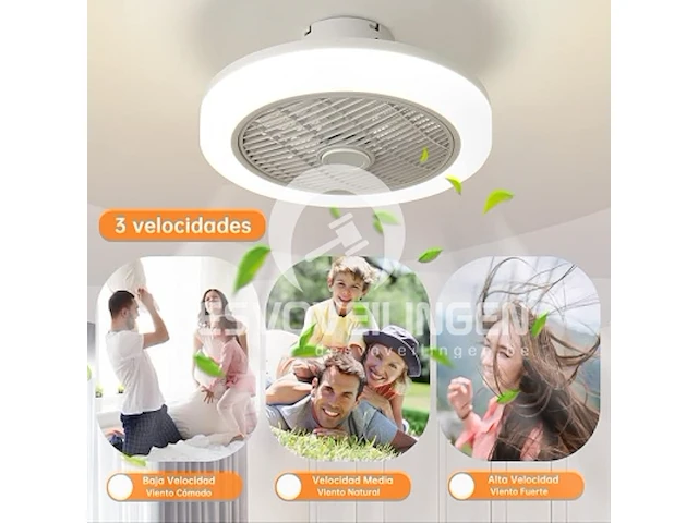 Oeriy plafondventilator met rgb-lamp - afbeelding 2 van  2